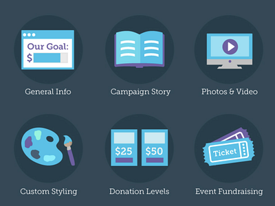 Fundraiser Dashboard Icons