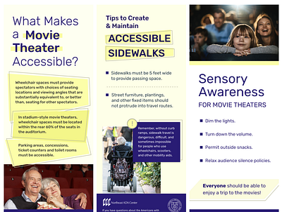 Physical Accessibility Social Media Graphics accessibility design disabilities disability movie theater movies social media vector