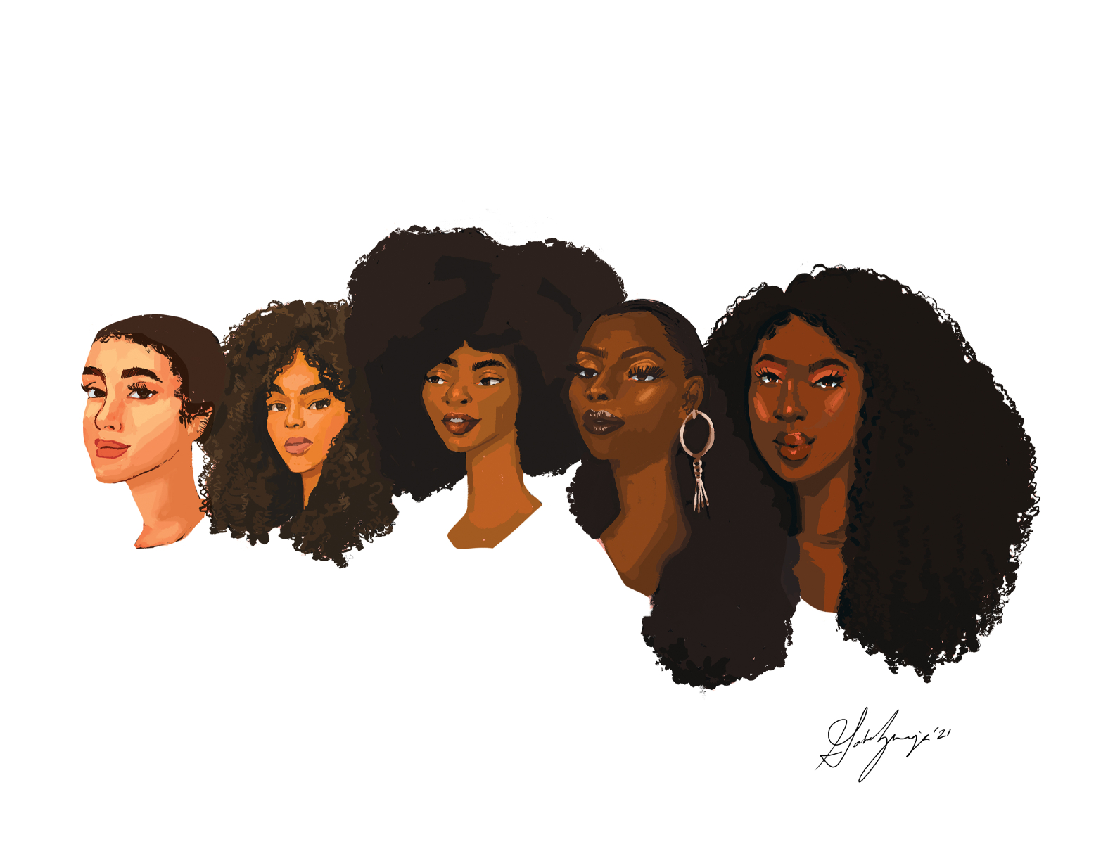 Black Girl Hair Series #4 - spectrum by Gabi Zuniga on Dribbble