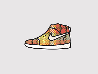 Nike High Top - Pattern high top illustration illustrator line art lines nike pattern shoe sports work