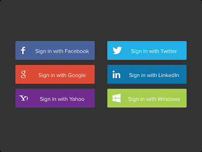 Social Sign In Buttons button buttons facebook fb free google linkedin psd sign in sign up signin social social buttons twitter windows yahoo yahoo!