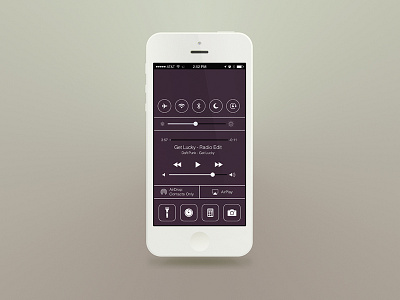 Flat iOS7 - Control Center apple download flat flat ui free free download iconography ios 7 ios7 photoshop psd