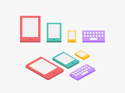 Digital Flat Things cs6 digital icon iconography icons illustrated ipad iso isometric keyboard psd tablet
