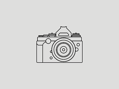 Nikon DF camera icon illustration line art nikon vector