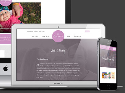 Claire Parker Foundation clean donate give mobile non profit purple responsive web design website