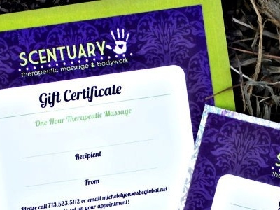 Scentuary Massage • Gift Certificates