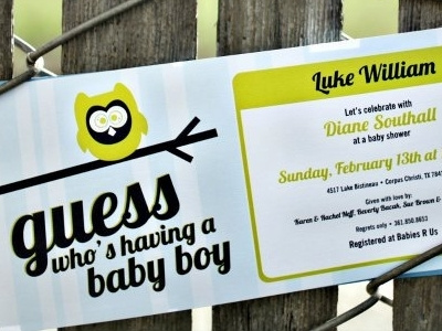 Baby Luke Shower Invitation