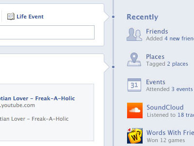 reconcepting Facebook Timeline facebook timeline web design