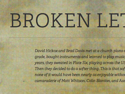 Broken Letters website broken letters music