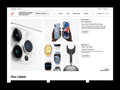 Verizon Homepage Hero Redesign design homepage layout typography ui ux