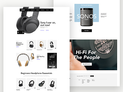 Apollo (concept) ecommerce headphones homepage layout music ui web design