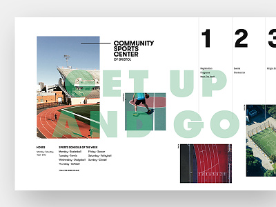 Community Sports Center (Fictional) homepage layout ui ux website
