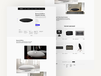 Apollo - Product Detail Page grid layout minimal music speakers tech ui