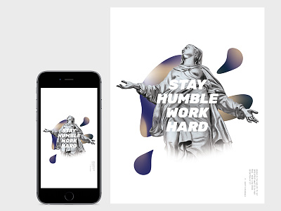 Stay Humble Work Hard Poster / iPhone Wallpaper grid illustration layout poster type typography