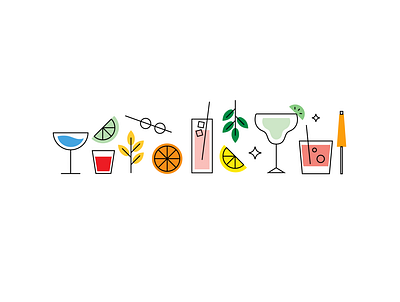 Happy Friday! bar branding cocktails design drinks friday graphic design illustration shots