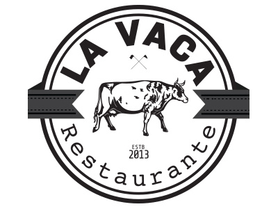 Mexican Restaurant cow la vaca logo méxico restaurant stamp