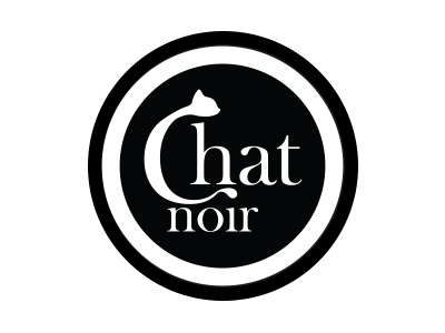 Chat Noir 2 black cat design fashion logo noir