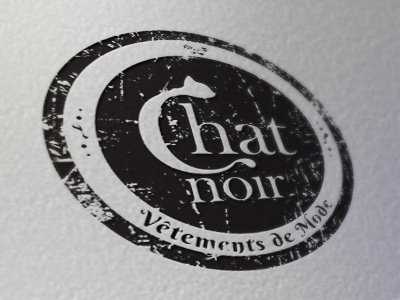 Chat Noir Logo black cat chat circular clothing etiquette fashion french logo noir