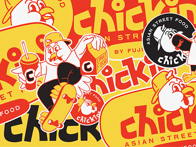 Chickin Asian Street Food branding chickenfried design fastfood graphic design illustration logo vietnamese