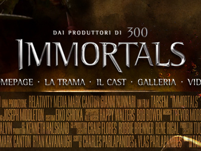 Immortals 300 flash gold immortals mobile movie navigation web design website