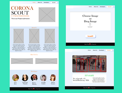 CORONA Scout Wireframe and UI