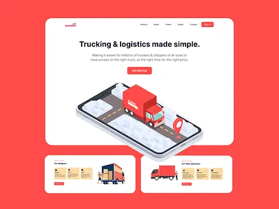 Blackbuck - Trucking & Logistics Landing Page app website freight website landing page logistics website minimal tracking website transport transportation transportation design transportation website ui design web design