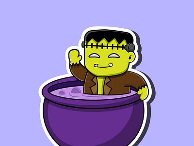 Frankenstein bathing on slime