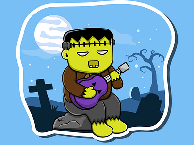 Frankenstein Playing Guitar