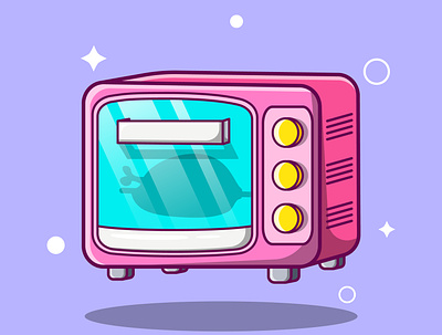 Electric Toaster Oven Cartoon 3d animation app branding design graphic design illustration logo vector