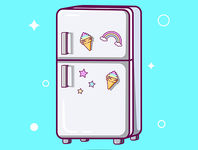 Refrigerator Cartoon 3d animation app branding design graphic design illustration logo ui vector
