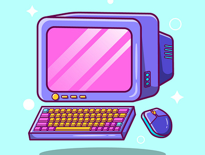 Cute Computer Cartoon 3d animation app branding design graphic design illustration logo ui vector