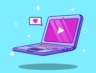 Cute Laptop Cartoon 3d animation app branding design graphic design illustration logo ui vector