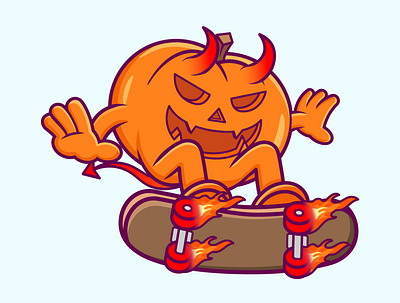 Devil Pumpkin animation branding cartoon character design graphic design illustration logo pumpkin vector