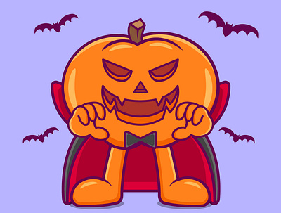 Halloween Vampire animation bat branding cartoon character costume design dracula graphic design halloween illustration logo pumpkin vampire vector