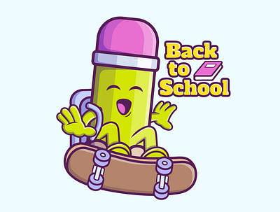 BACK TO SCHOOL PENCIL CARTOON animation branding design graphic design illustration logo typography vector