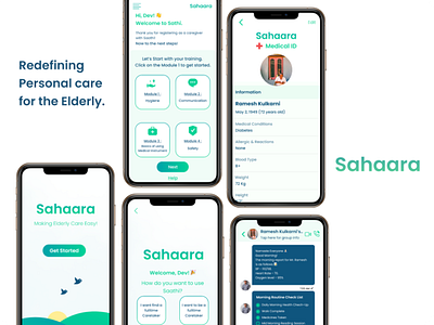 Sahaara - Elderly Care App branding design logo minimal ui ux