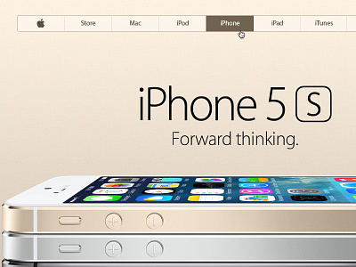 Apple navigation shot 2 apple flat design hover ios7 iphone iphone 5 matching navigation user interface website