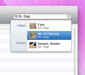 iTunes search apple dropdown itunes search ui