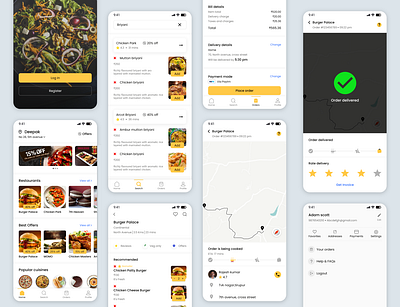 Food Delivery App delivery design food food delivery mobile onboarding picture ui yellow