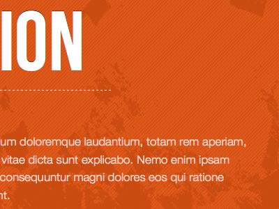 ION bebas neue indented text orange