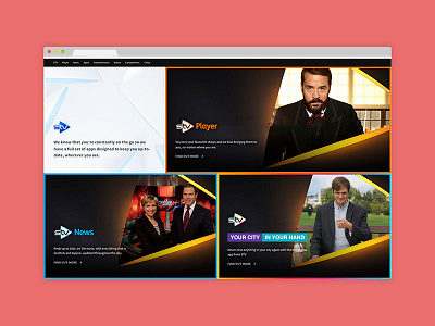 Tying a new look for STV's Mobile Apps Promo page app blue geometric grid mobile news orange player source sans pro symbolset