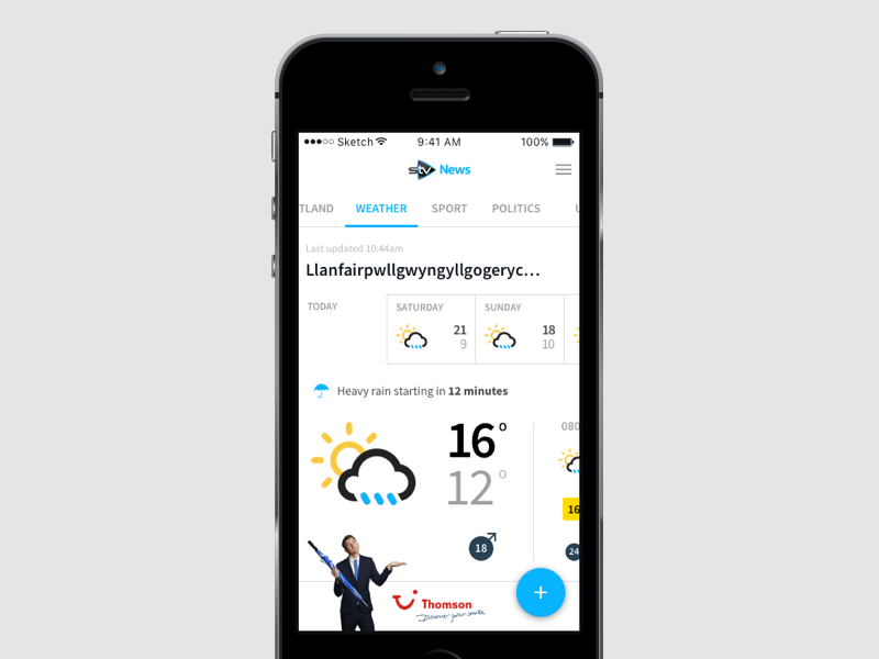 Simple Weather stv news ios fab source sans pro minimal weather