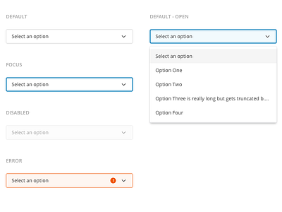 Some form elements form open sans select