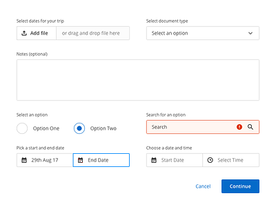 Updating the forms button date picker file upload form input