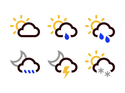 Weather Icons day drizzle icons lightning night rain showers snow stv sun weather