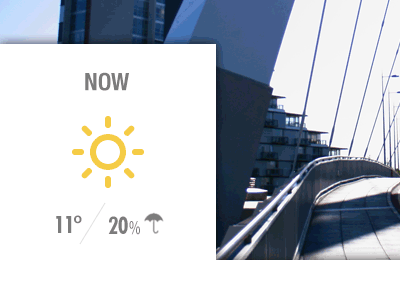 Weather right now! drop shadow futura helvetica condensed sun weather yellow