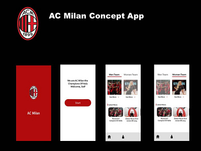 AC Milan Football team concept app