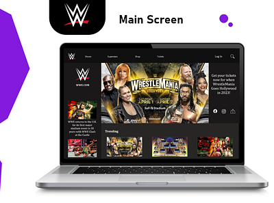 WWE website custom design ui ux