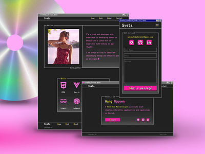 Portfolio website design bios branding design icons photoshop pixel retro ui uiux ux web design windows 95