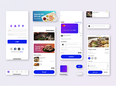 Food delivery Ui branding design food delivery mobile mobile app ui ui kit uiux ux